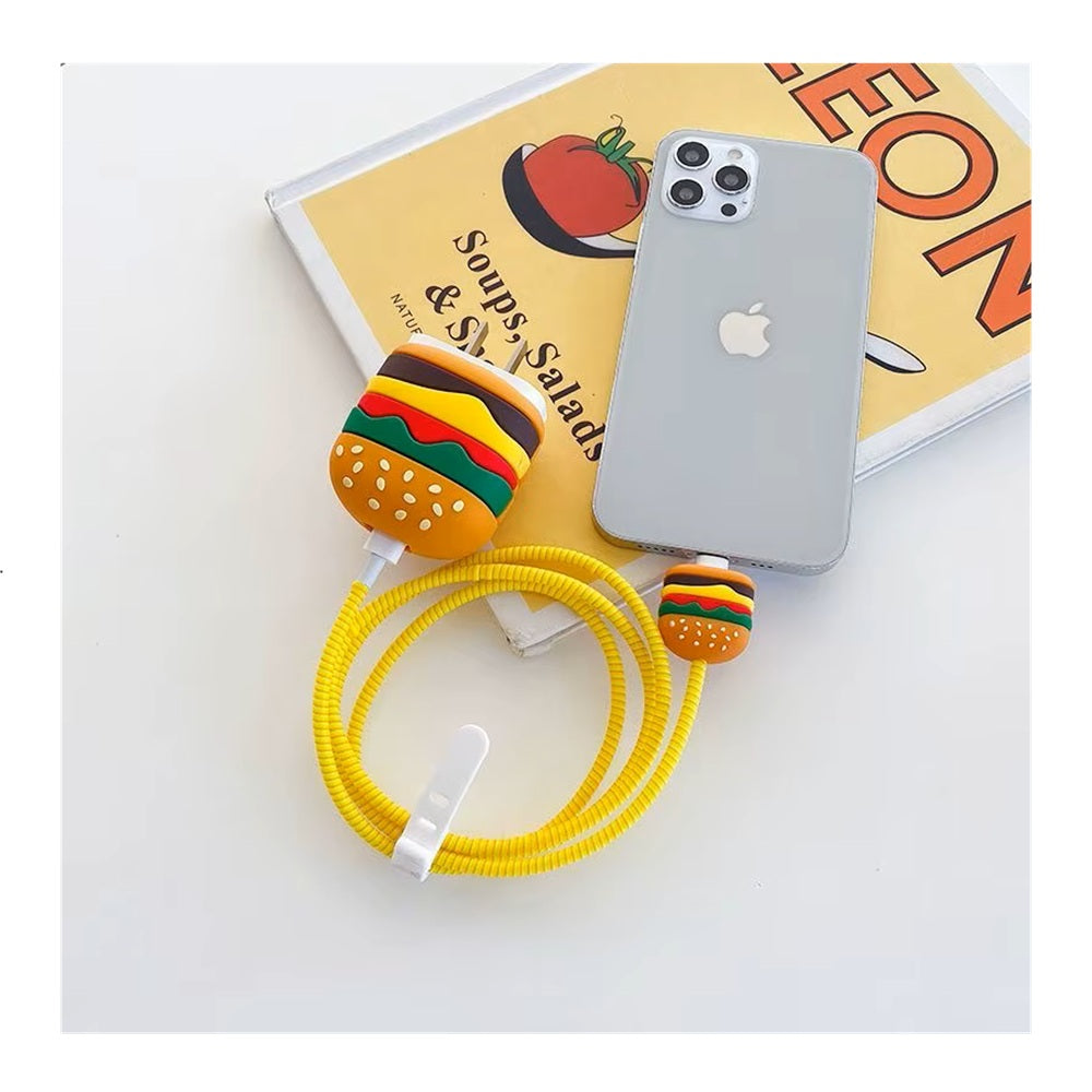 Funda De Silicona Para Cargador 20w Iphone- Diseño Hamburguesa
