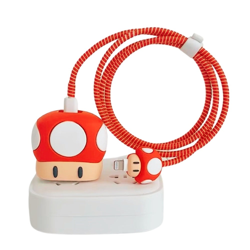 Funda De Silicona Para Cargador 20w Iphone- Diseño Hongo de Mario Bross