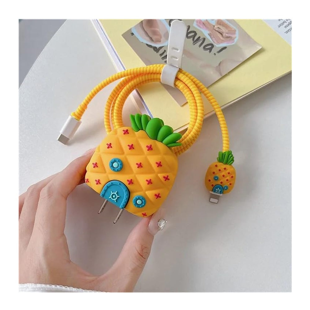Funda De Silicona Para Cargador 20w Iphone- Diseño Casa Piña de Bob Esponja