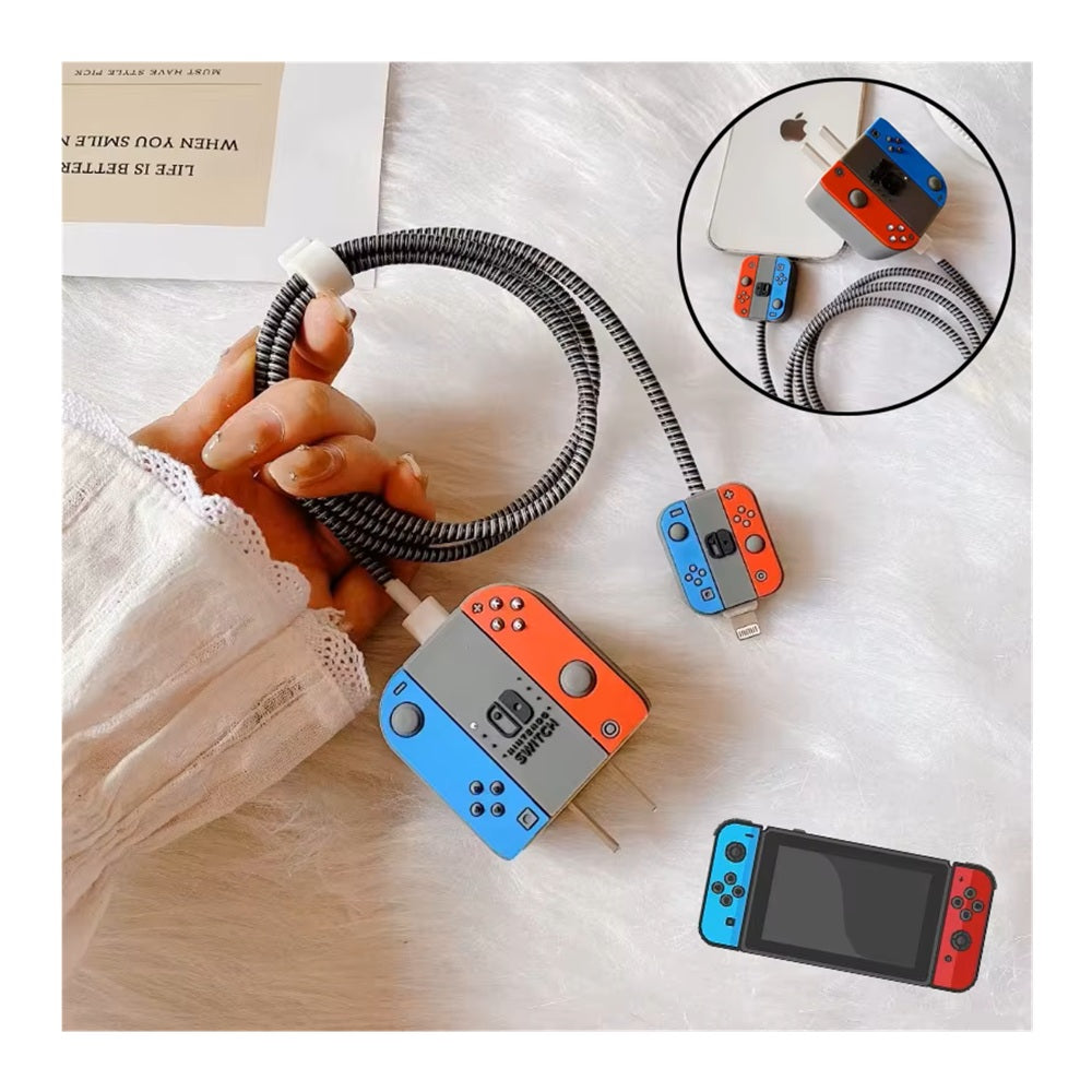 Funda De Silicona Para Cargador 20w Iphone- Diseño Videojuegos Azul