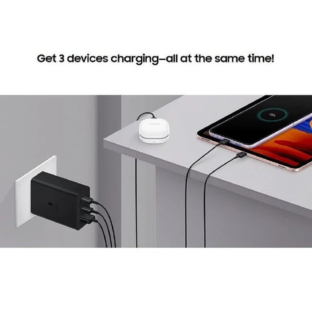 Cargador triple entrada de 65W, Samsung original, power adapter