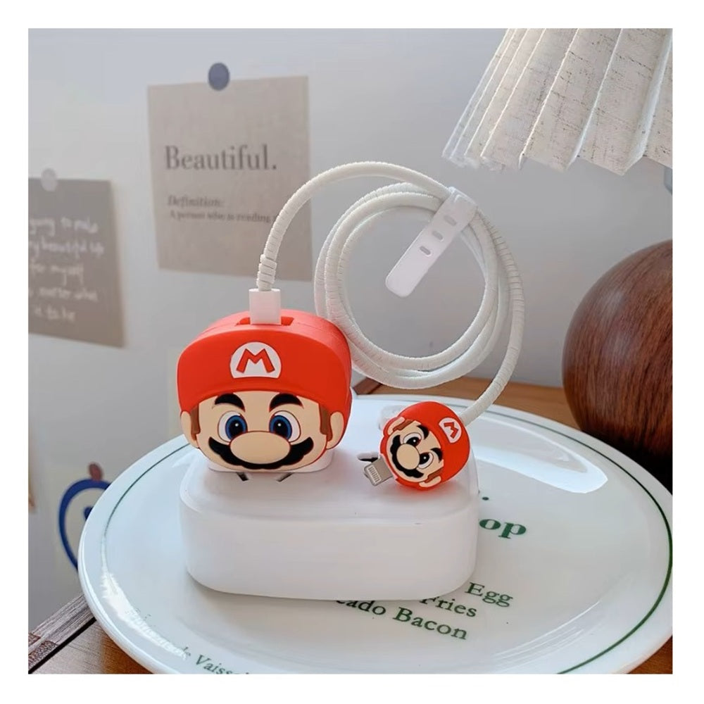 Funda De Silicona Para Cargador 20w Iphone- Diseño Mario Bross