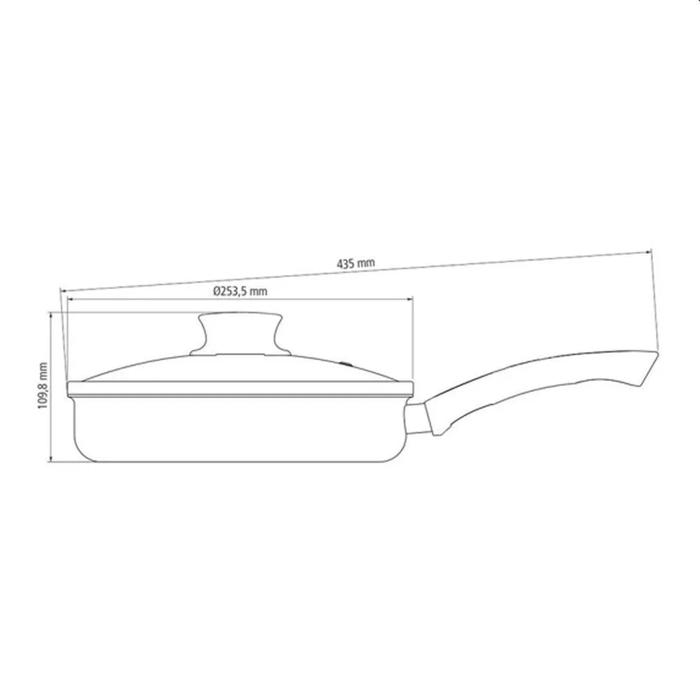 Sartén Antiadherente Recta C/Tapa Paris #24 - Tramontina