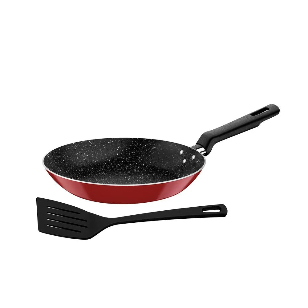 Sartén 26Cm diámetro 2Mm Rojo Roch-Loreto C/Espátula Tramontina