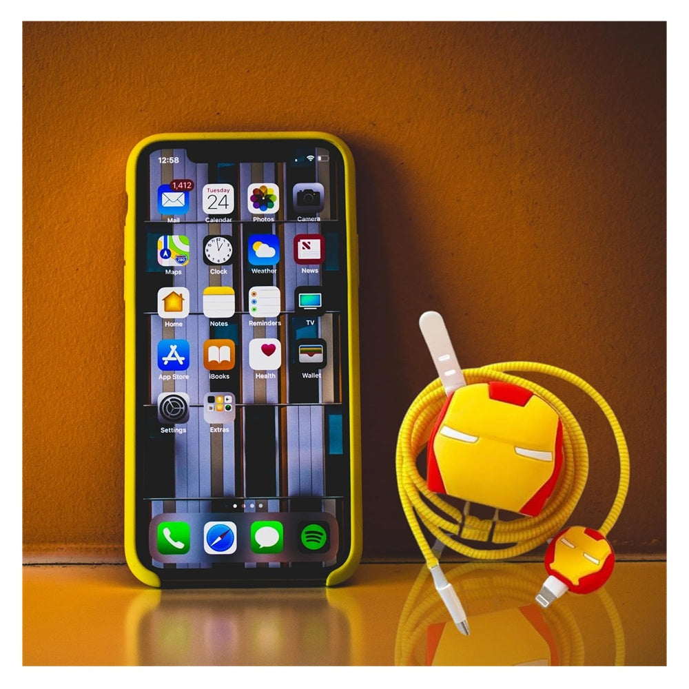 Funda De Silicona Para Cargador 20w Iphone- Diseño Ironman