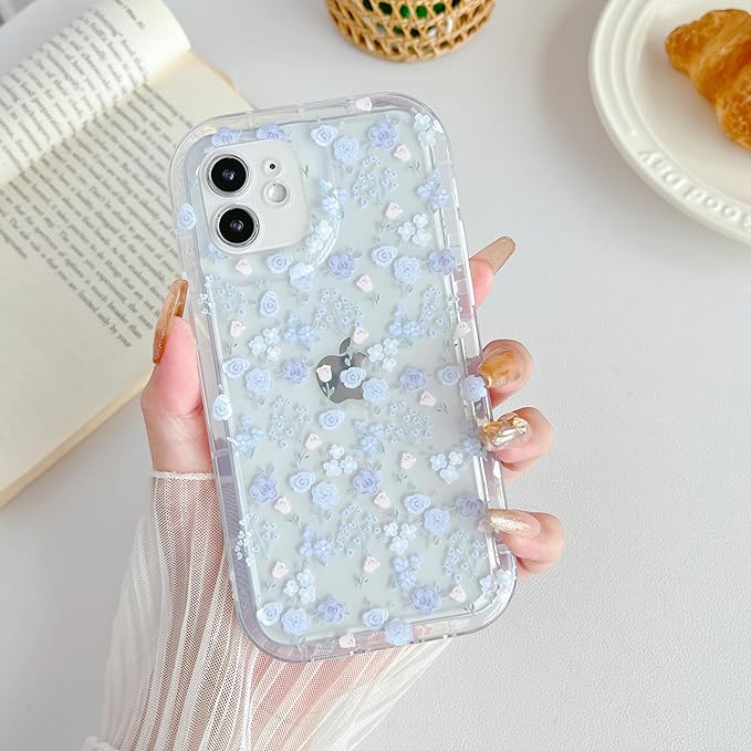 Case flores Lila para iPhone 11/12/13/14/15