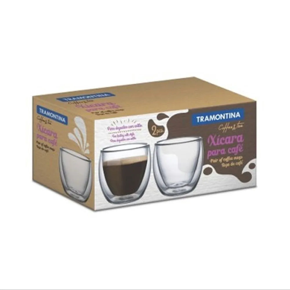 Juego 2 Tazas Vidrio Para Cafe 0.11 Lt - Tramontina