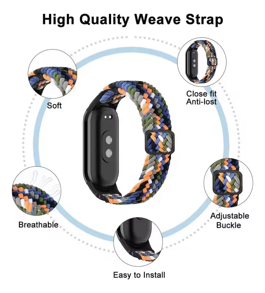Correa De Nylon Trenzada Loop Para Xiaomi Smart Band 8/9/10