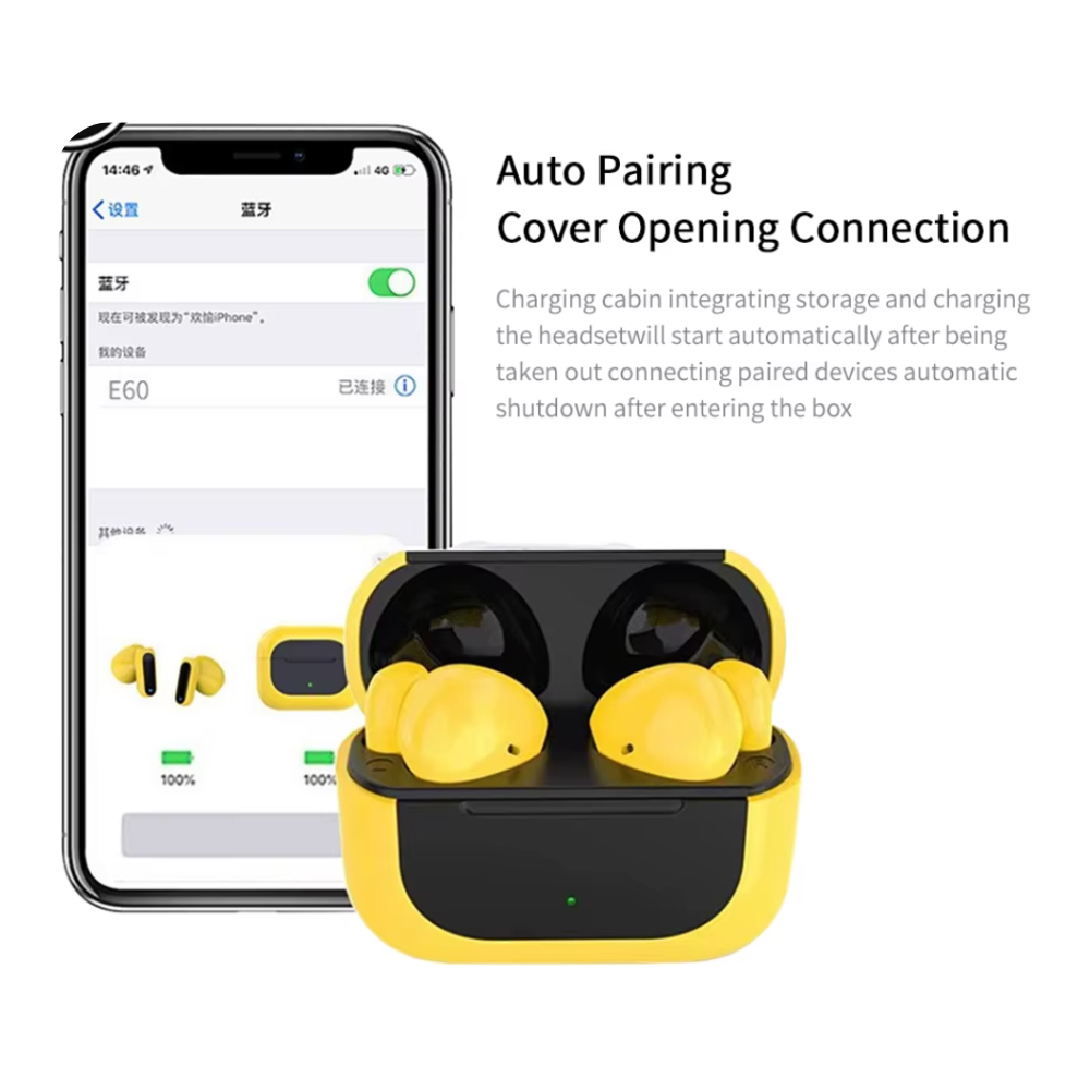 Audifonos E60, auriculares inalámbricos, Bluetooth