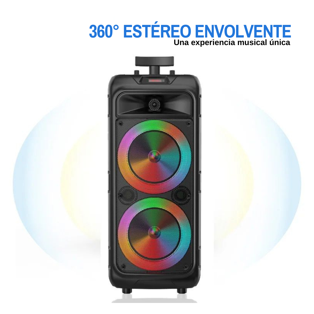 ZQS8211 bocina Dual de 8 pulgadas, sonido de Karaoke de fiesta portátil de graves superpesados, altavoces inalámbricos Bluetooth para exteriores de alta potencia, pico de 80W