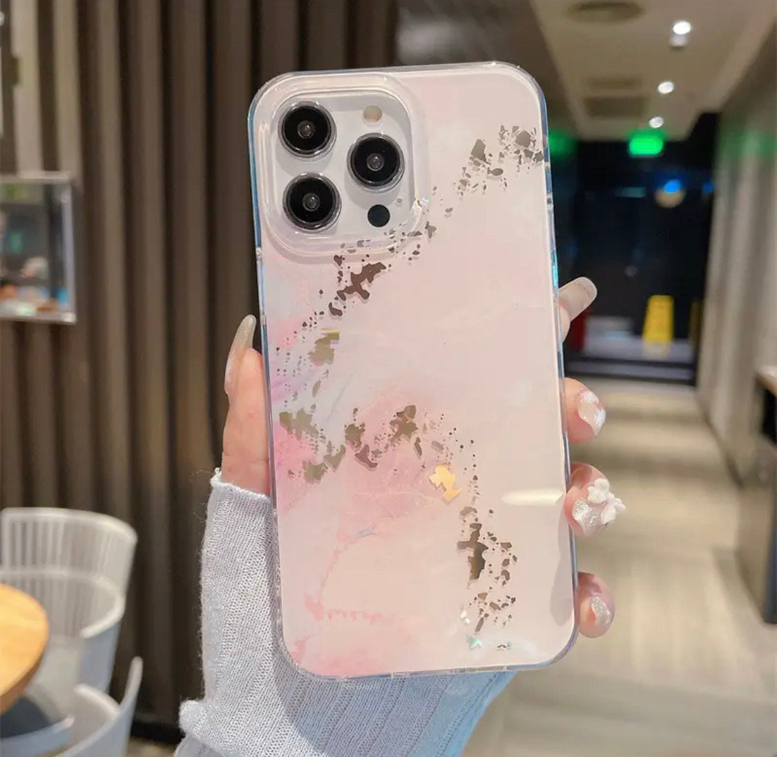 Case para iPhone 15/14/13/12 Mini/Plus/Pro/Max, con diseño esmaltado de mármol