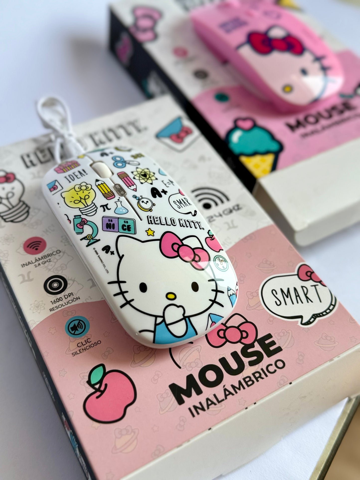 Mouse con diseño inalámbrico 24 GHZ, 1600 DPI - Original Hello Kitty