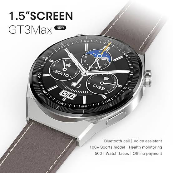 Smartwatch GT3 MAX, con 3 correas intercambiables, reloj inteligente GPS, llamadas, NFC, Bluetooh