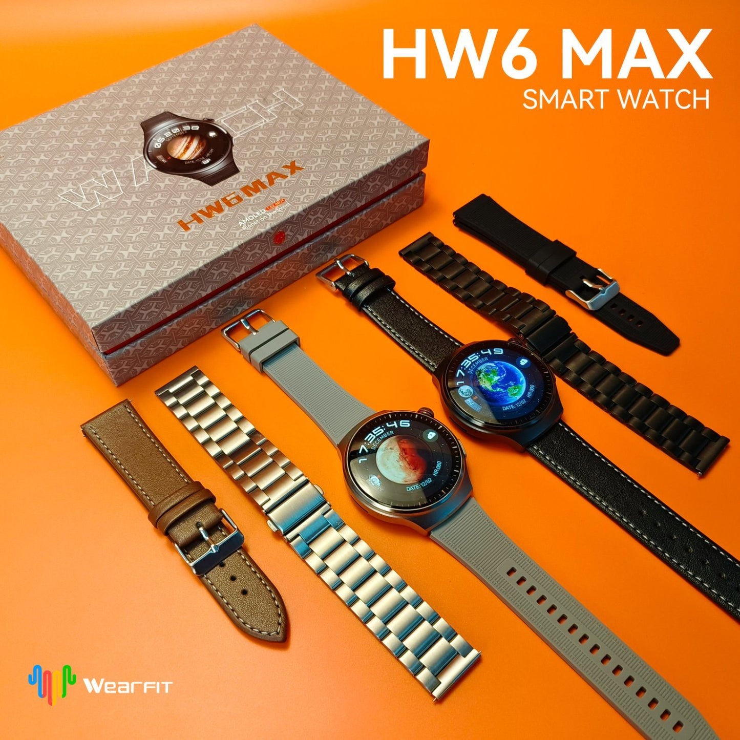 HW6 Max-reloj inteligente, dispositivo con pantalla curva Amoled novedad de 2024