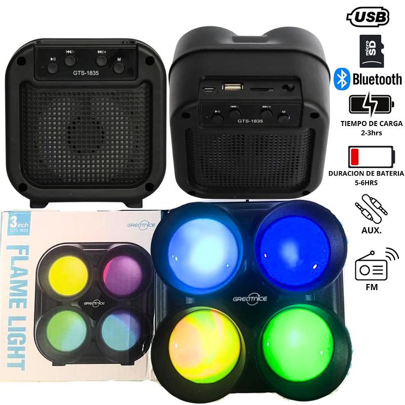 PARLANTE INALÁMBRICO GTS-1835 BLUETOOTH LUZ LED C