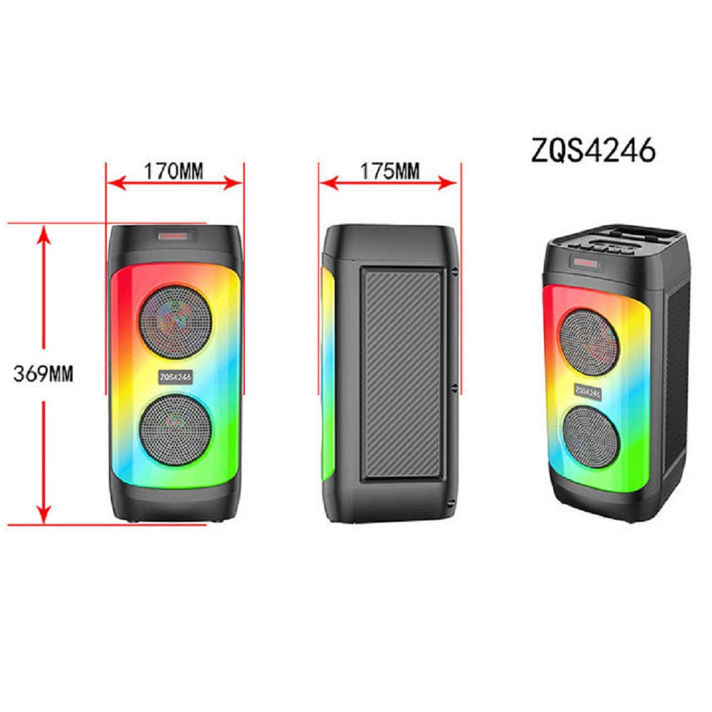 Parlante inalámbrico ZQS 4246, BLUETOOTH LUZ LED