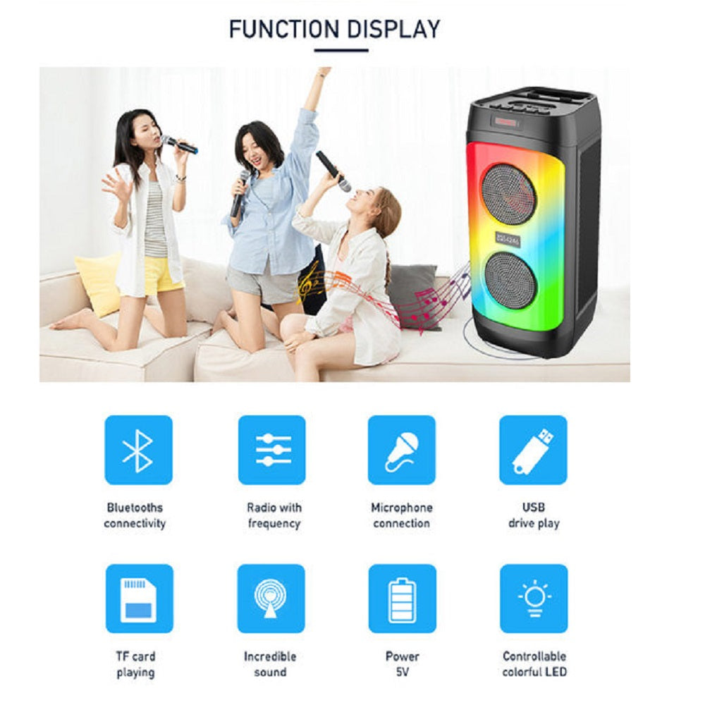 Parlante inalámbrico ZQS 4246, BLUETOOTH LUZ LED