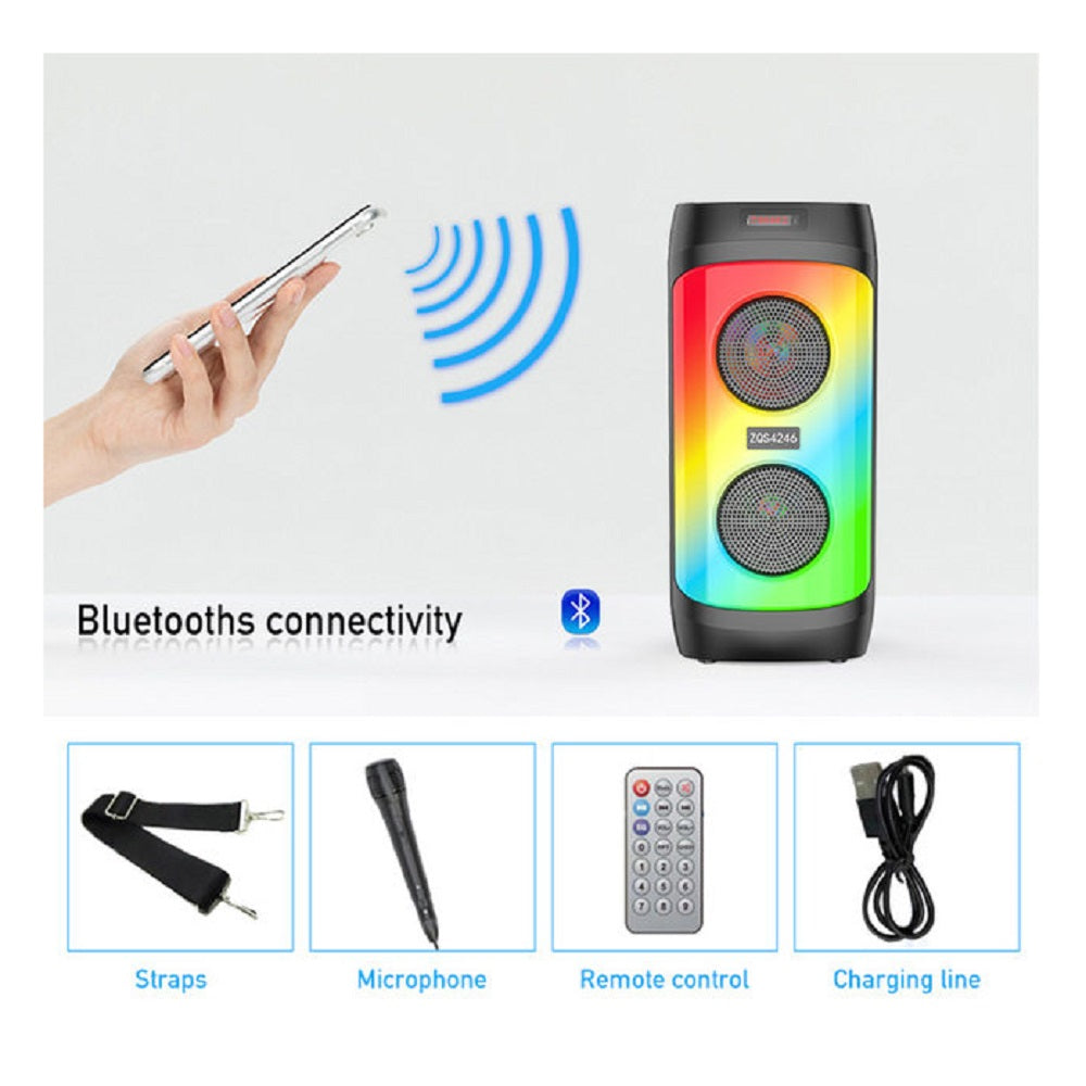 Parlante inalámbrico ZQS 4246, BLUETOOTH LUZ LED