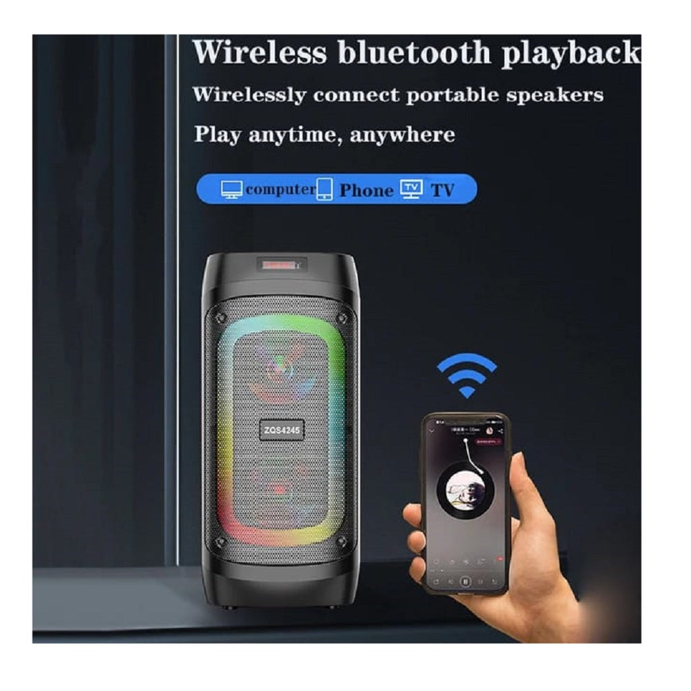 Parlante inalámbrico ZQS 4245, BLUETOOTH LUZ LED