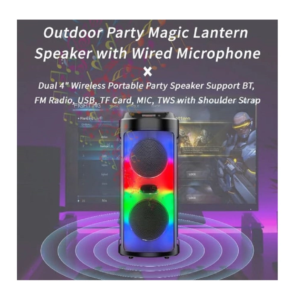 Parlante inalámbrico ZQS 4248, BLUETOOTH LUZ LED