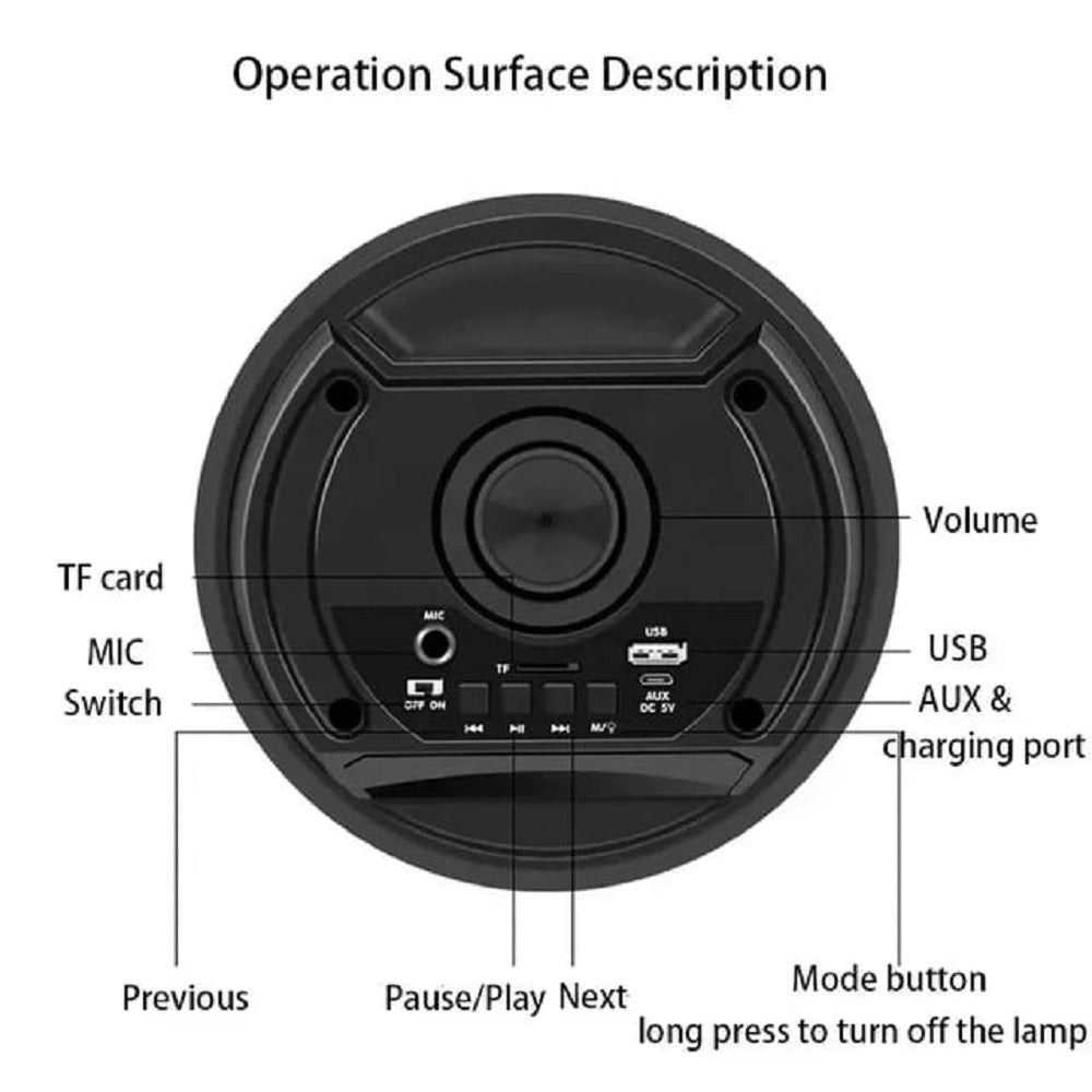 Parlante inalámbrico ZQS 4248, BLUETOOTH LUZ LED