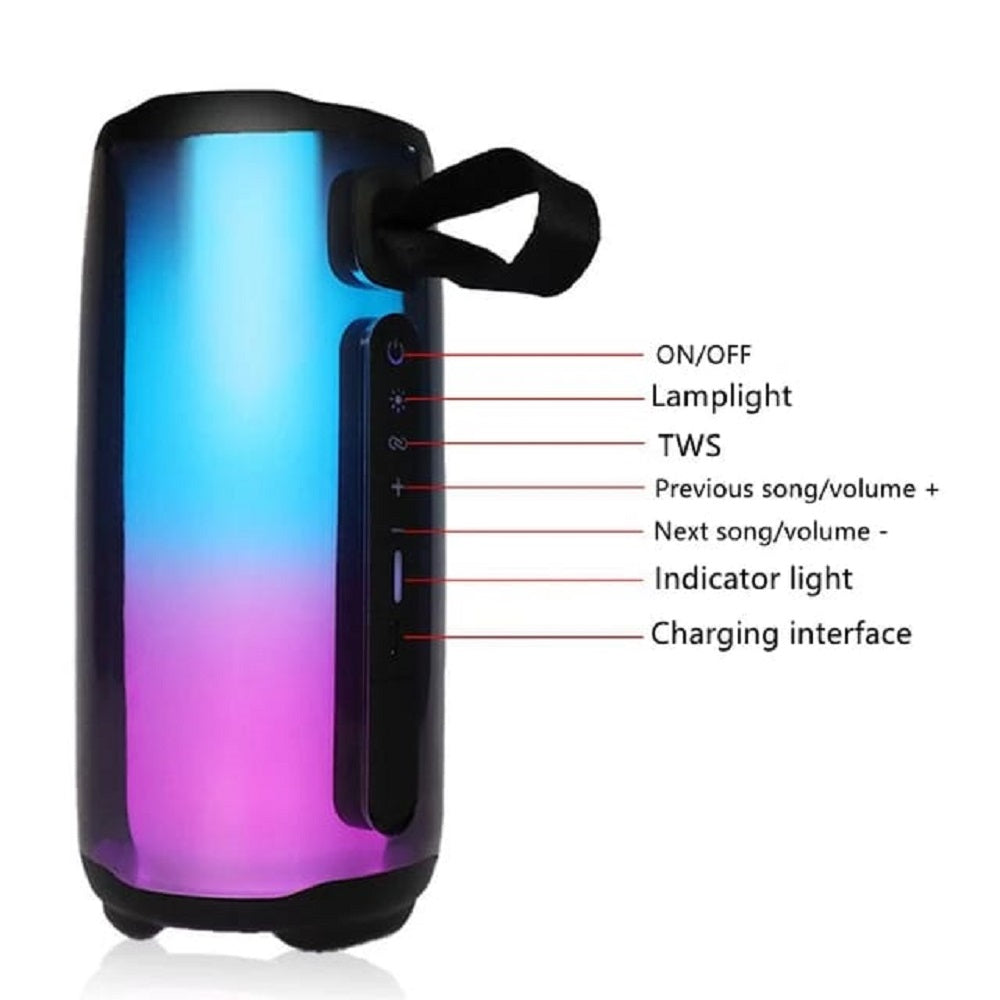 PARLANTE INALÁMBRICO PLUSE 5 BLUETOOTH LUZ LED WHITE
