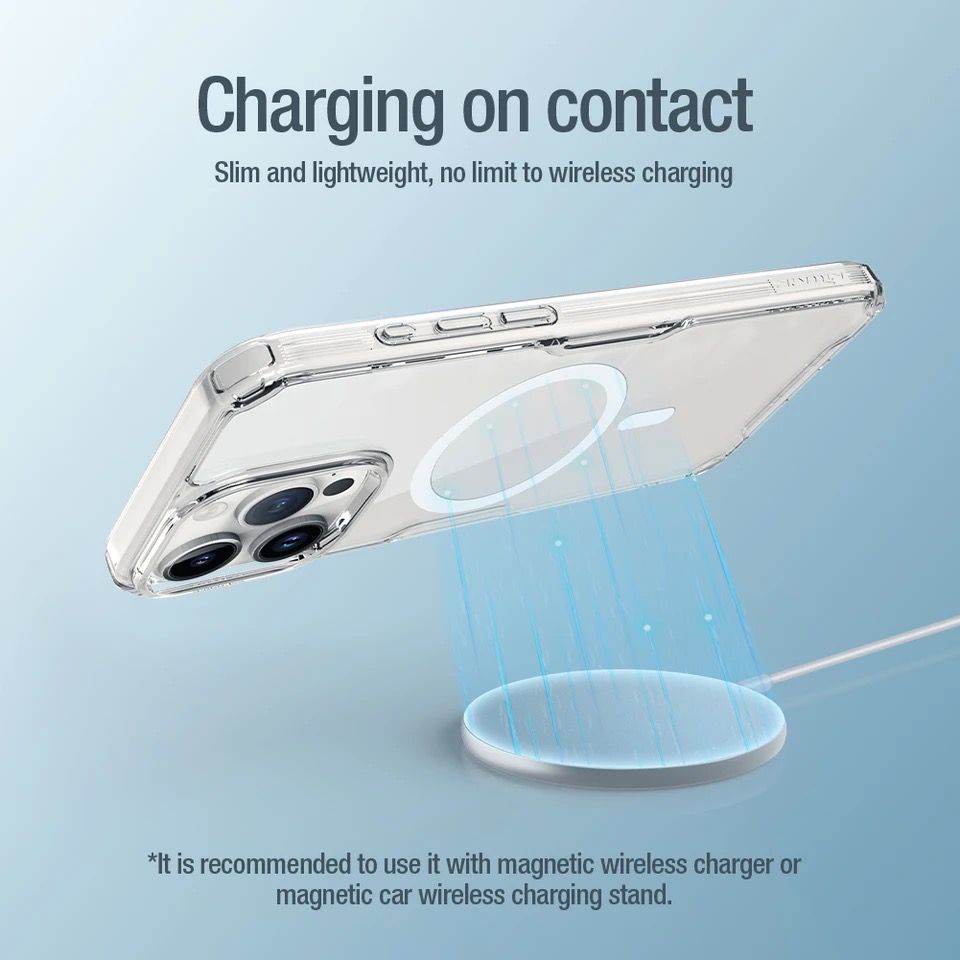 Case transparente magnética para iPhone 12/13/14/15 Mini/Pro/Max