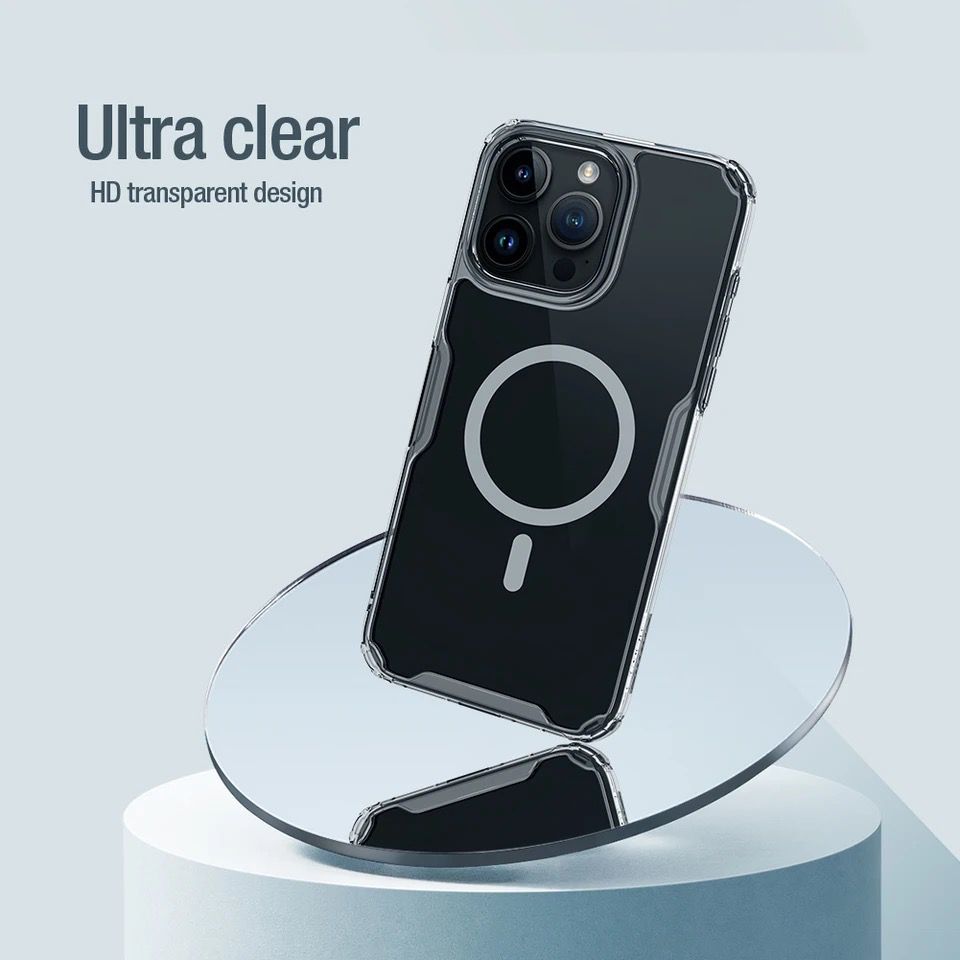 Case transparente magnética para iPhone 12/13/14/15 Mini/Pro/Max