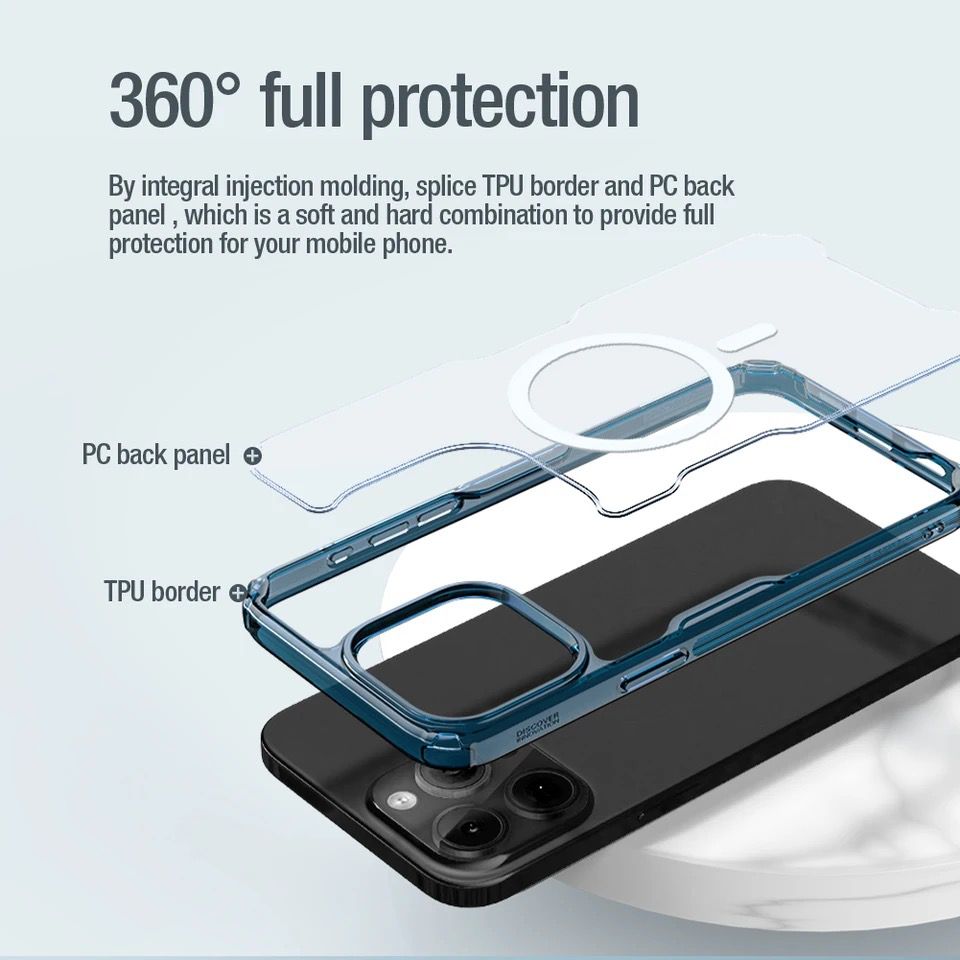 Case transparente magnética para iPhone 12/13/14/15 Mini/Pro/Max