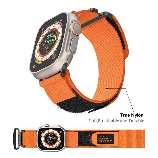 Correa de nylon estilo deportivo para Apple watch 4/5/6/7/8/9/SE/Ultra