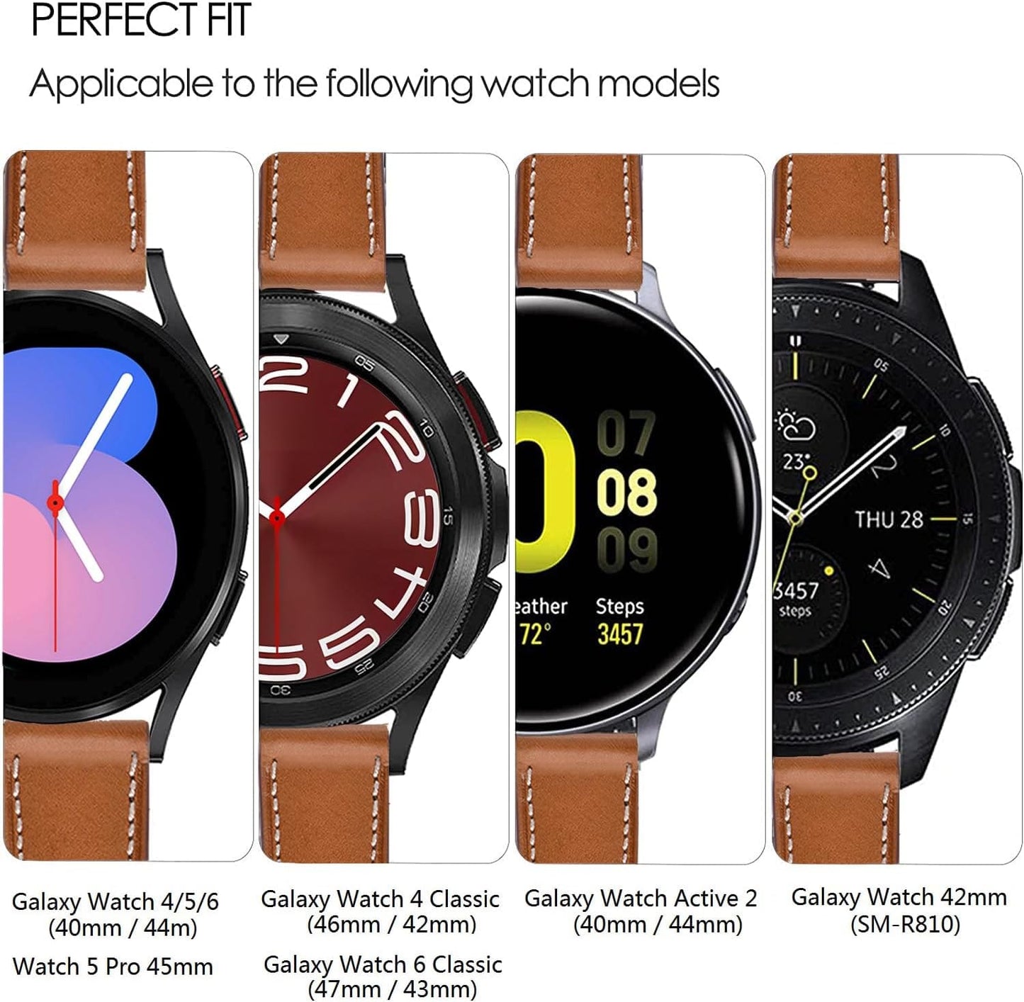 Correa de cuero genuino para Samsung Watch 7/6/5/4