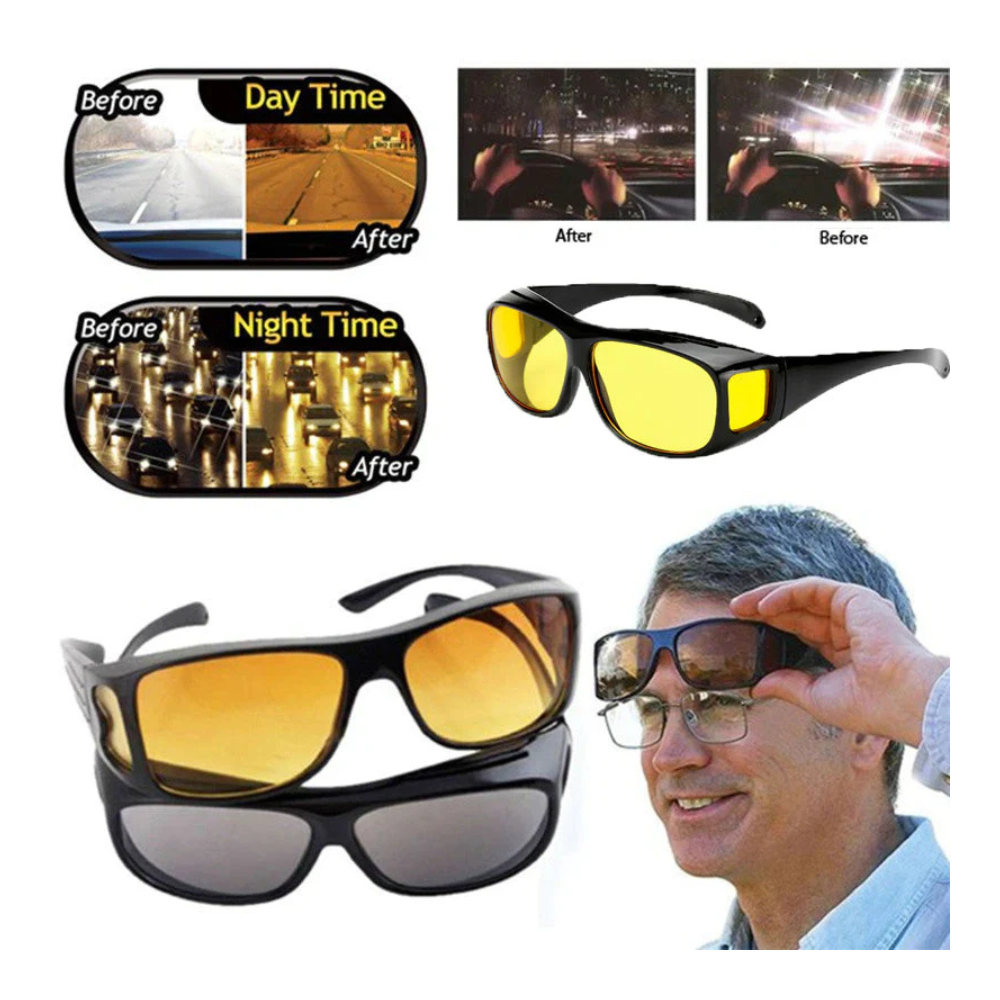 Lentes/ gafas de conduccion multifuncional con prot.uv y polarizado diurno/nocturno
