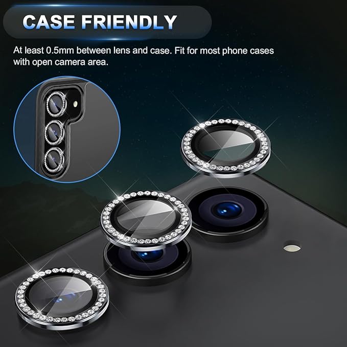 Protector para cámara de diamantes verde para S22/23/24 Plus/Ultra