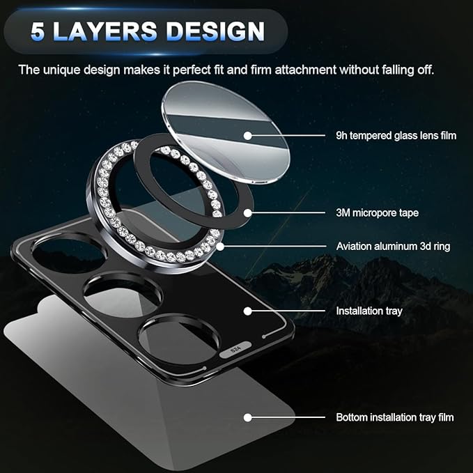 Protector para cámara de diamantes celeste para S22/23/24 Plus/Ultra