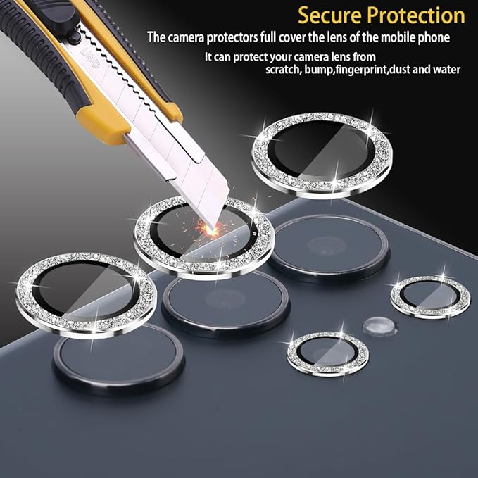 Protector de cámara tornasol con escarcha para s22/23 Ultra