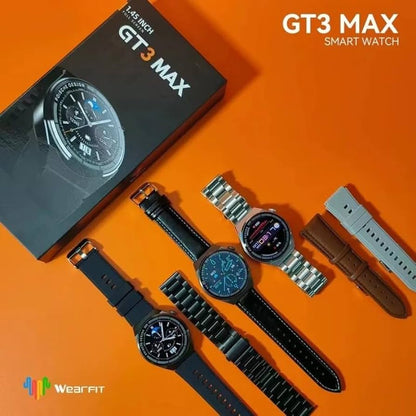Smartwatch GT3 MAX, con 3 correas intercambiables, reloj inteligente GPS, llamadas, NFC, Bluetooh