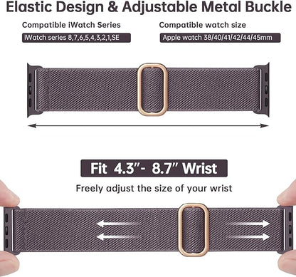 Bandas elásticas de nylon compatibles con Apple Watch 6/5/4/3/2/1 SE