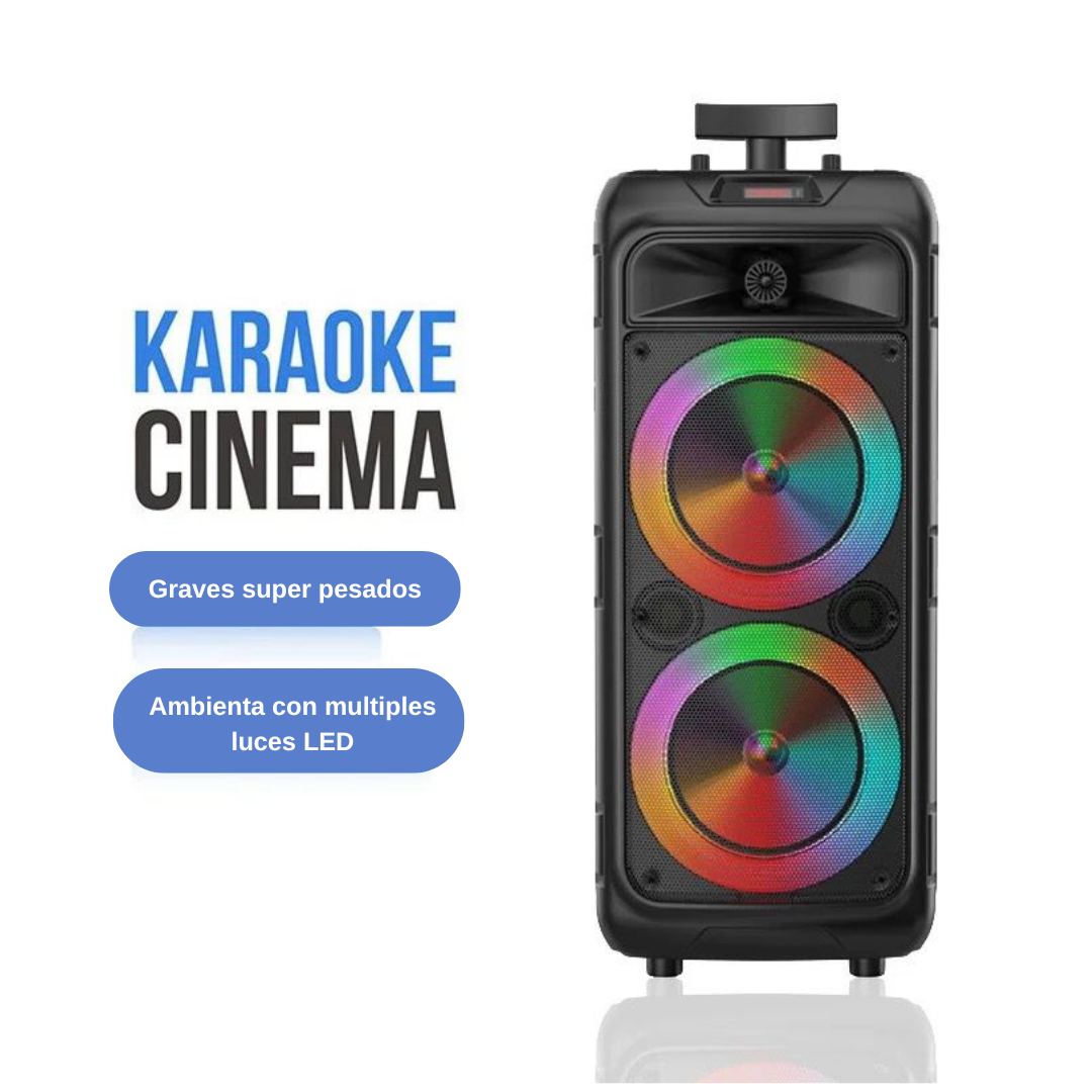 ZQS8211 bocina Dual de 8 pulgadas, sonido de Karaoke de fiesta portátil de graves superpesados, altavoces inalámbricos Bluetooth para exteriores de alta potencia, pico de 80W