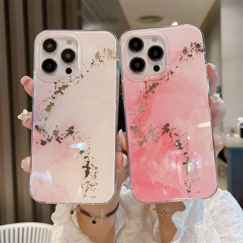 Case para iPhone 15/14/13/12 Mini/Plus/Pro/Max, con diseño esmaltado de mármol