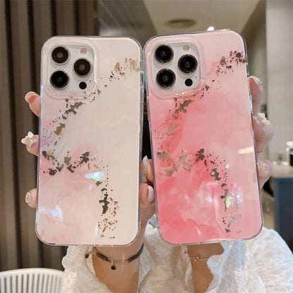 Case para iPhone 15/14/13/12 Mini/Plus/Pro/Max, con diseño esmaltado de mármol