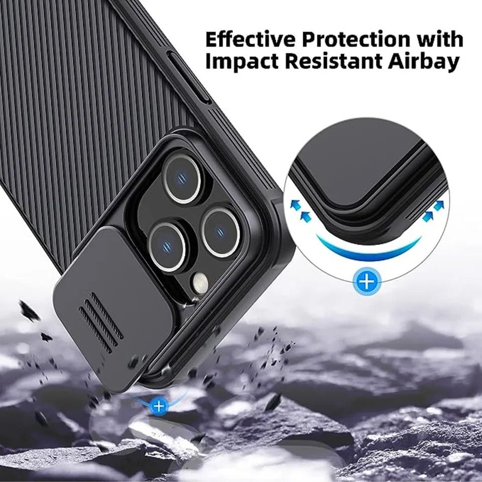 Case Nillkin con protección para cámara para iPhone 15/14/13/Pro/Max