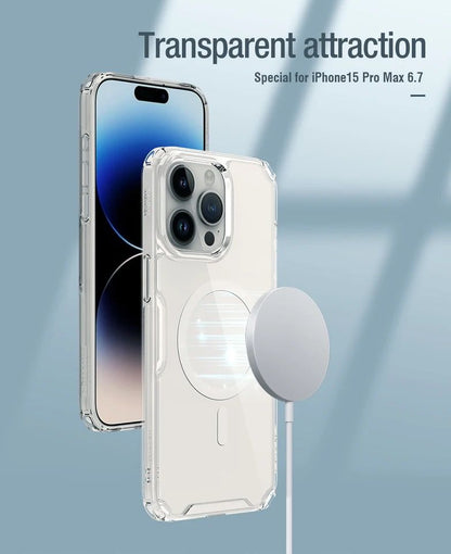 Case transparente magnética para iPhone 12/13/14/15 Mini/Pro/Max