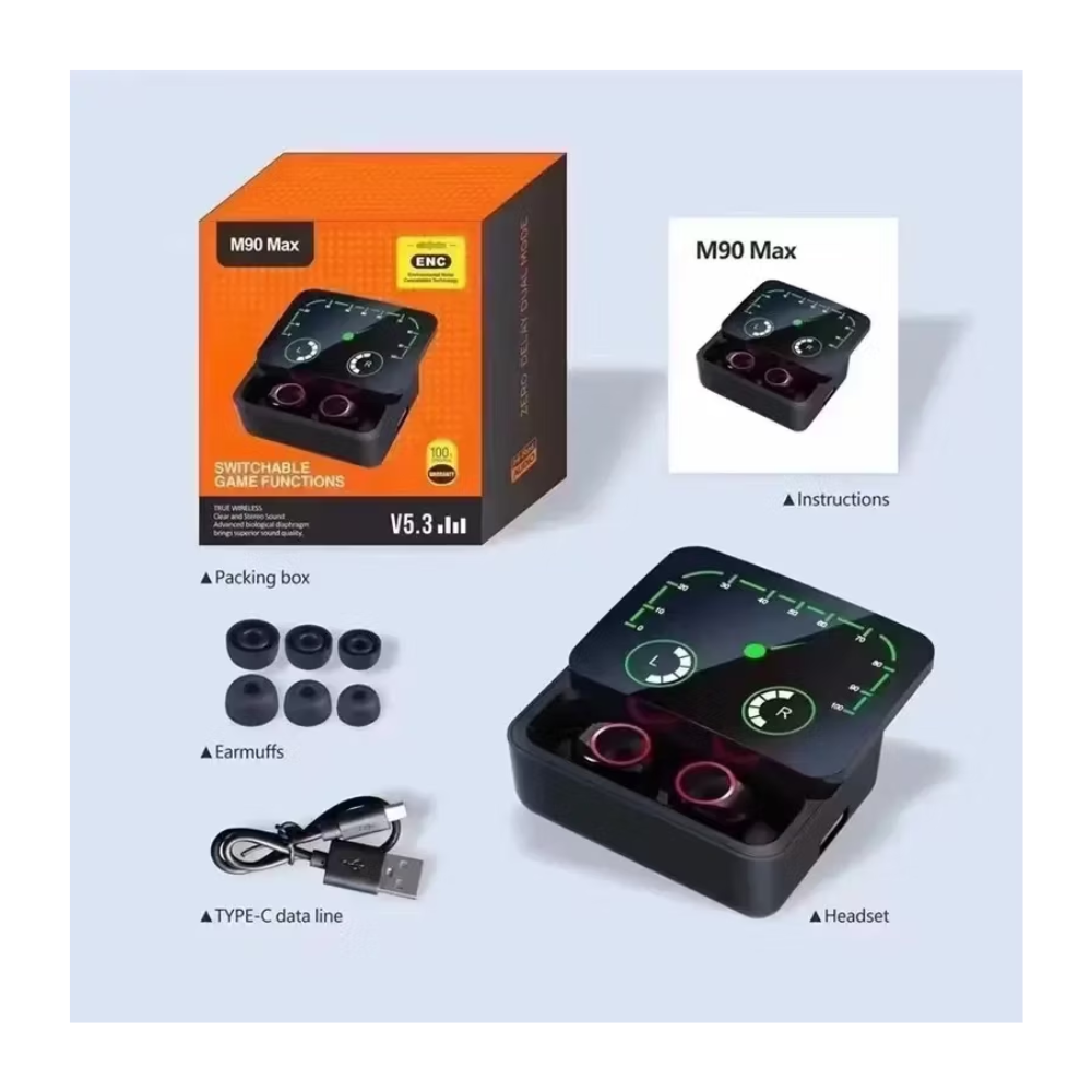 Audifonos M90 MAX, auriculares inalámbricos, Bluetooth